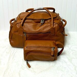 Mark & Graham NWOT Harvey Leather Weekender Camel